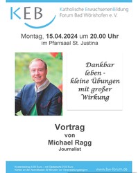 Einladungsplakat Vortrag Dankbarkeit Bad Wrishofen